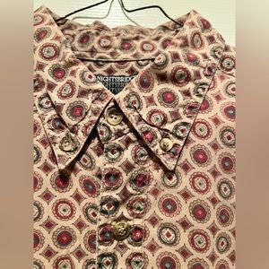 Knightsbridge Men’s Short Sleeve Patterned Button Down Size L.